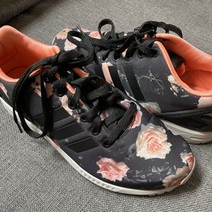 Adidas Zx Flux women's floral print athletic shoes